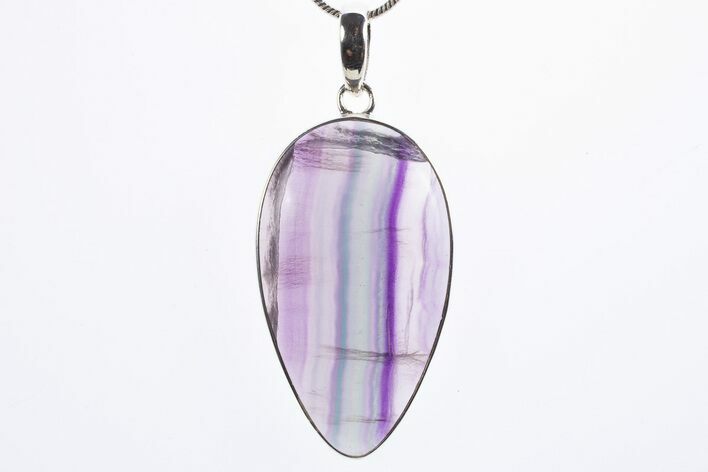 Banded Fluorite Pendant (Necklace) - Sterling Silver #305064